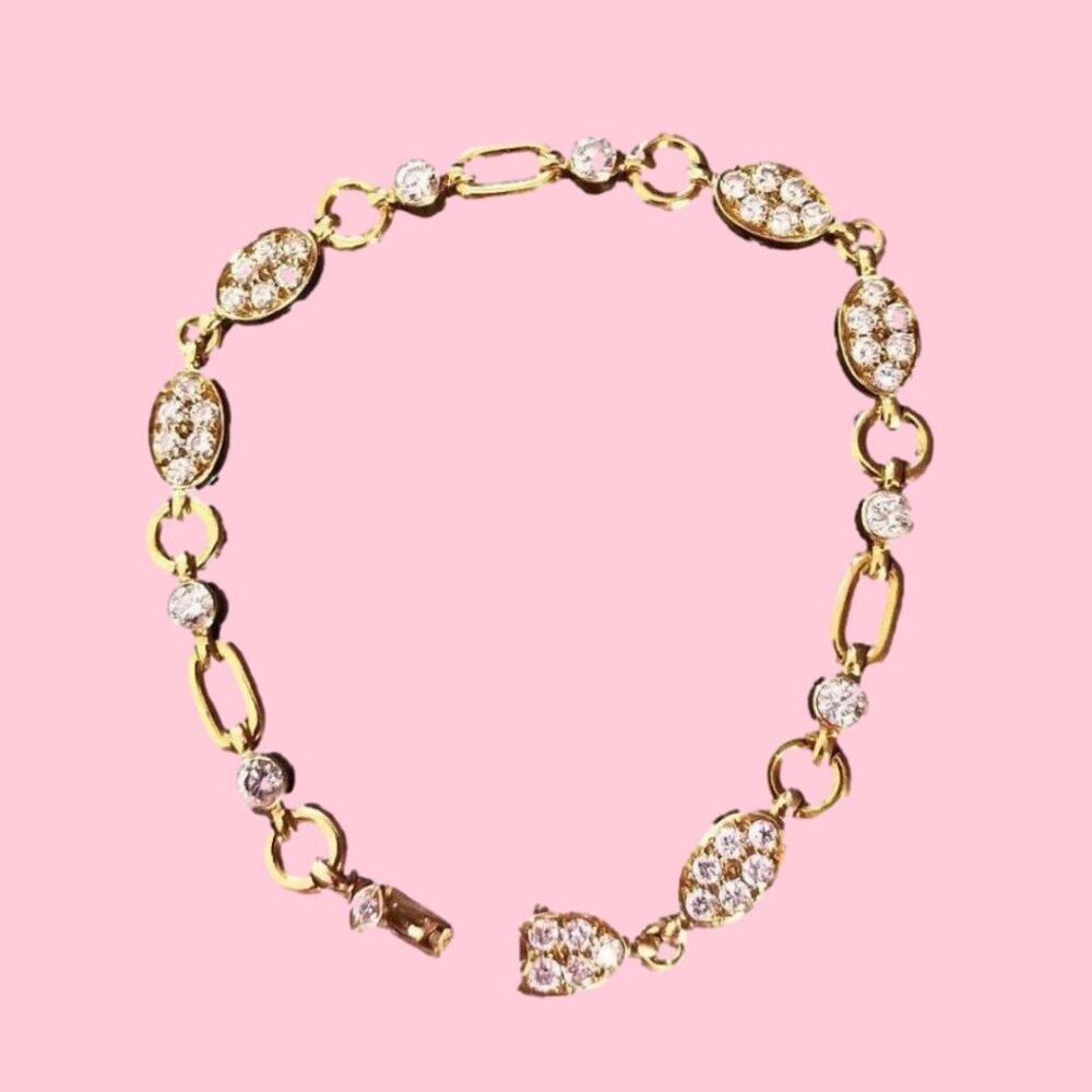 Tabbah Diamond 18K Gold Station Parisian Bracelet